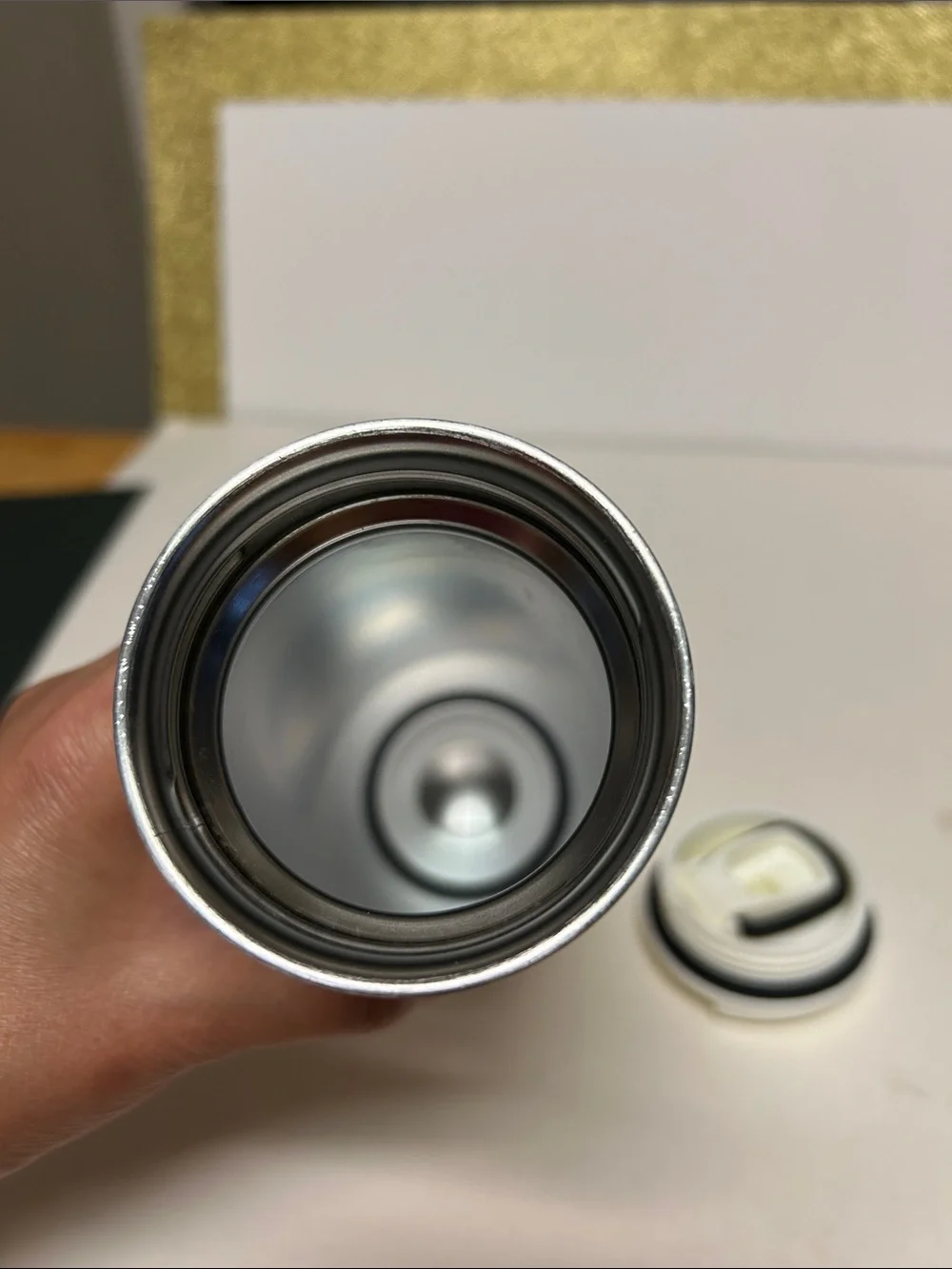Stanley 20oz White Stainless Accent Travel Mug